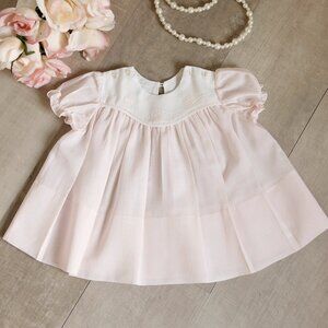 Newborn Pink Dress Heirloom Vintage Duck Shadow Embroidery Feltman Brothers RARE